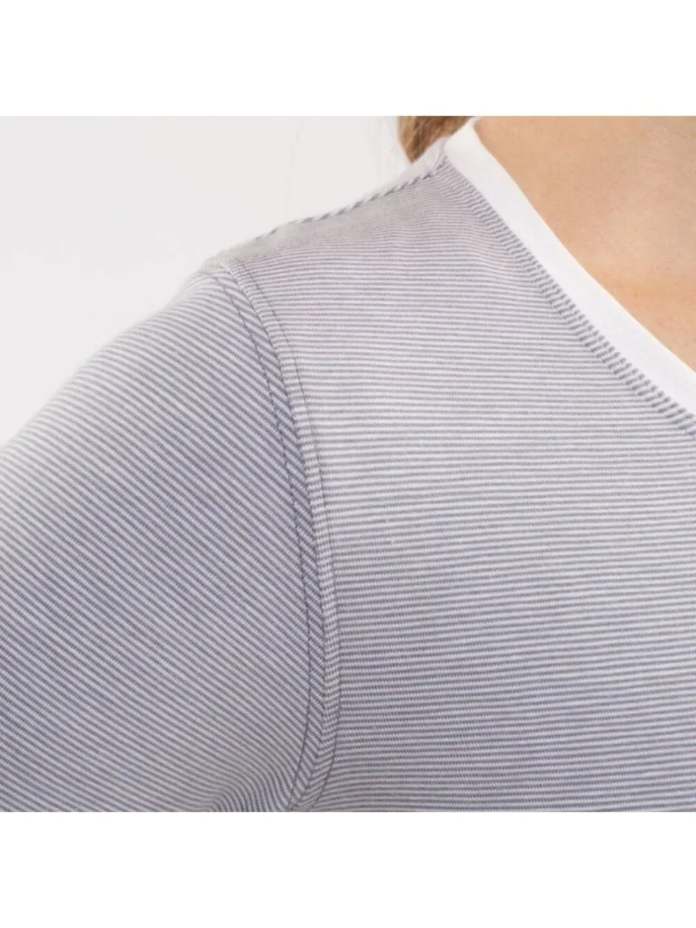 Lululemon Every Yogi Long Sleeve Wee Stripe White Fossil / White